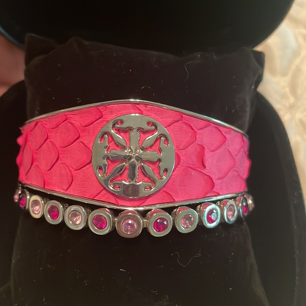 Two Rustic Cuff Bracelets With Box “Pink” - image 3